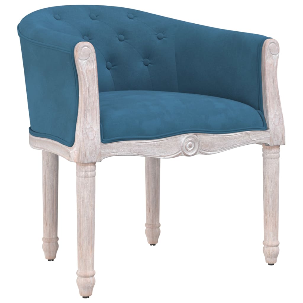 vidaXL Valgomojo kėdė, mėlynos spalvos, aksomas