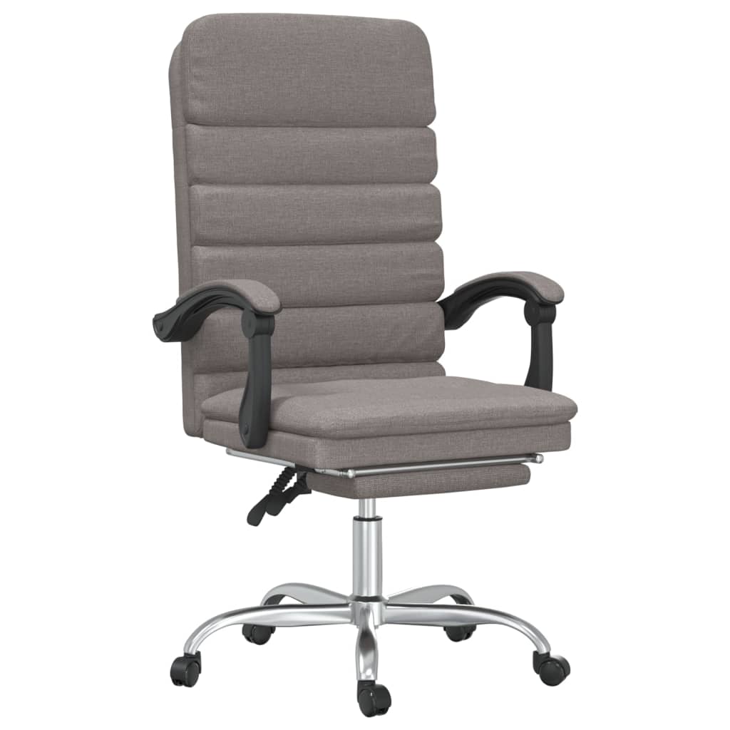 vidaXL Atlošiama masažinė biuro kėdė, taupe spalvos, audinys
