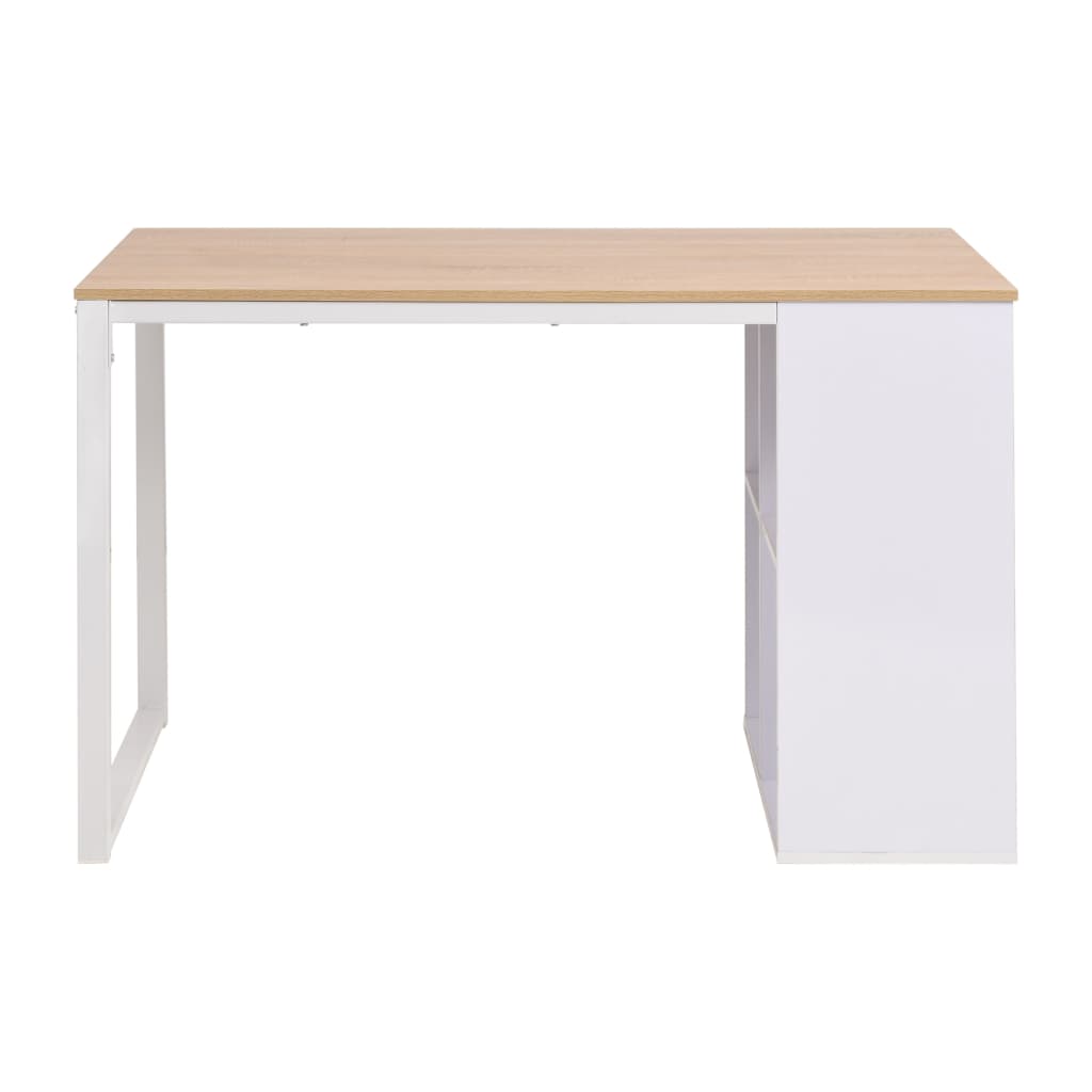 vidaXL Rašomasis stalas, 120x60x75cm, balta ir ąžuolo spalva