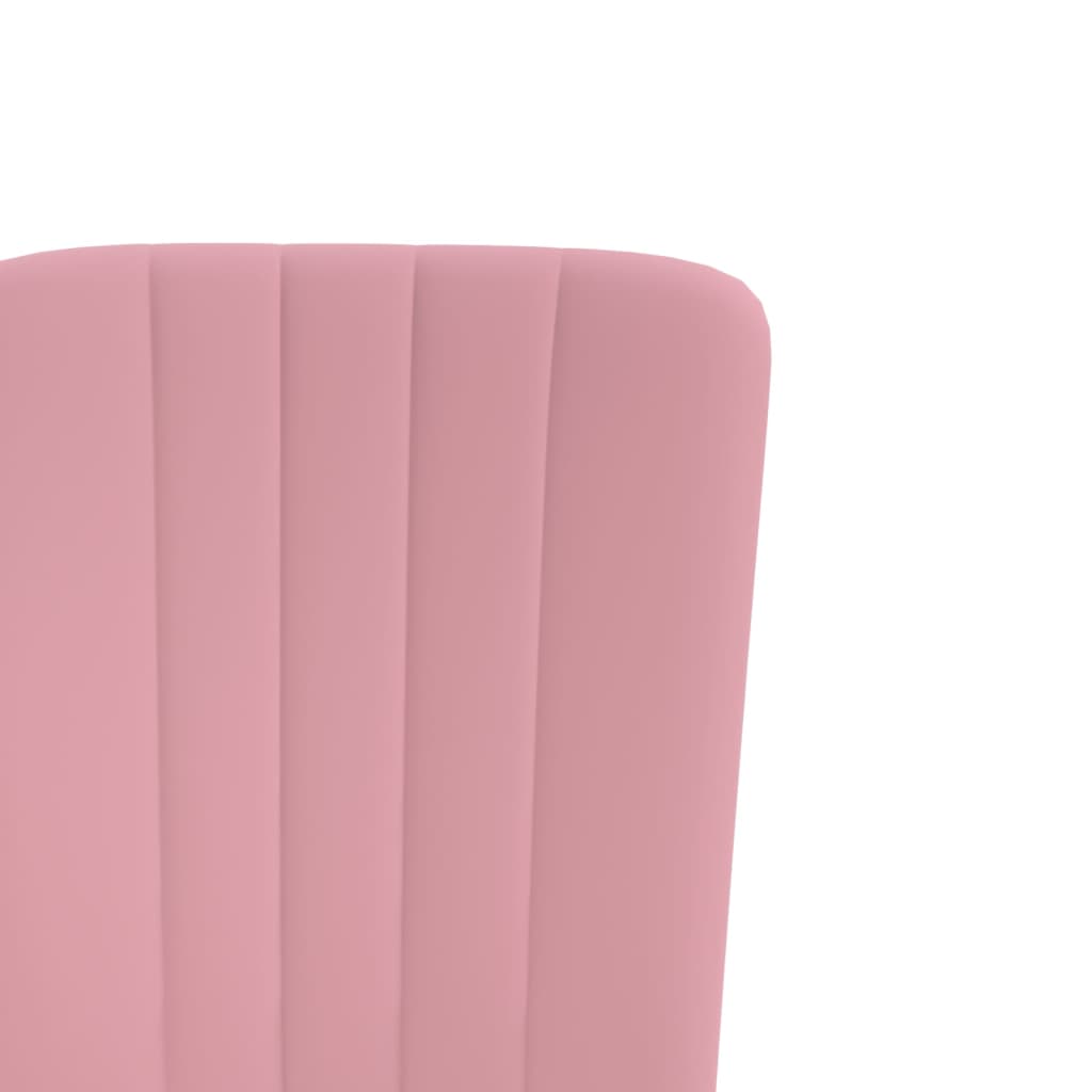 vidaXL Valgomojo kėdės, 4vnt., rožinės spalvos, aksomas
