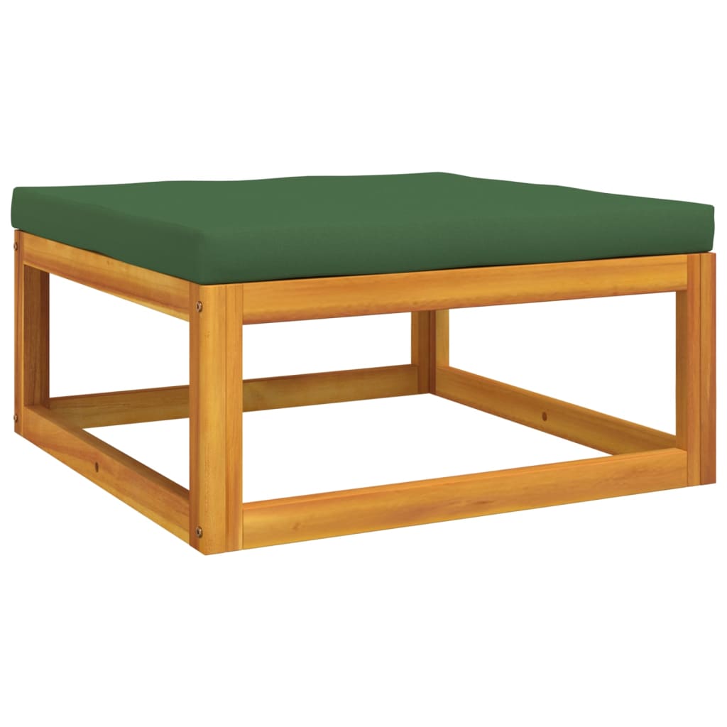 vidaXL Sodo komplektas su žaliomis pagalvėlėmis, 11 dalių, mediena