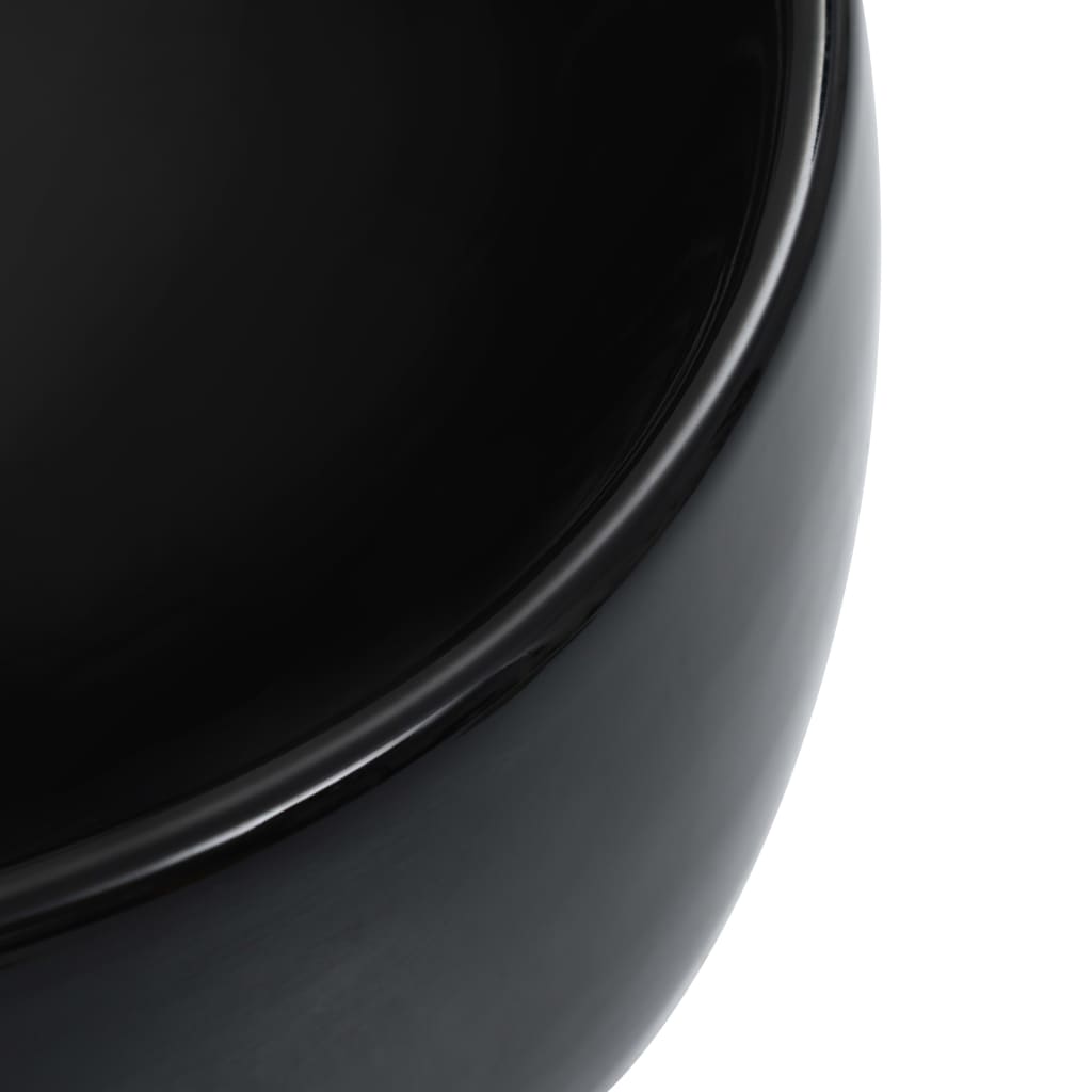 vidaXL Praustuvas, juodos spalvos, 44,5x39,5x14,5 cm, keramika