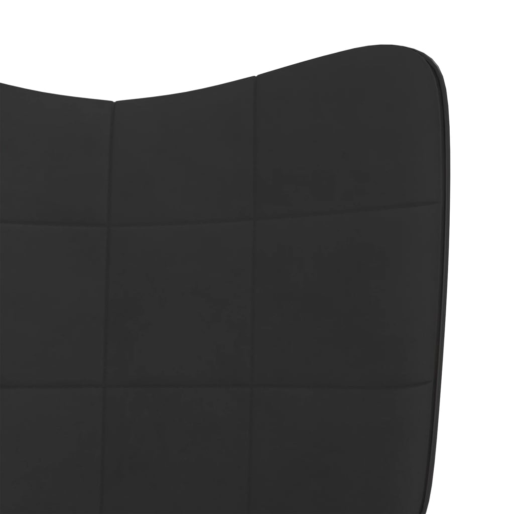 vidaXL Poilsio kėdė su pakoja, juodos spalvos, aksomas ir PVC