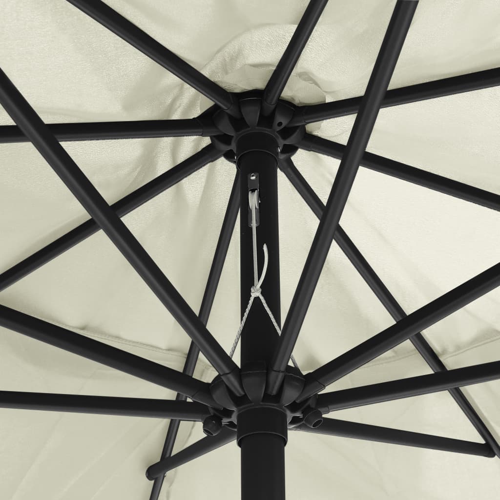 vidaXL Lauko skėtis su metaliniu stulpu, smėlio baltos spalvos, 400cm