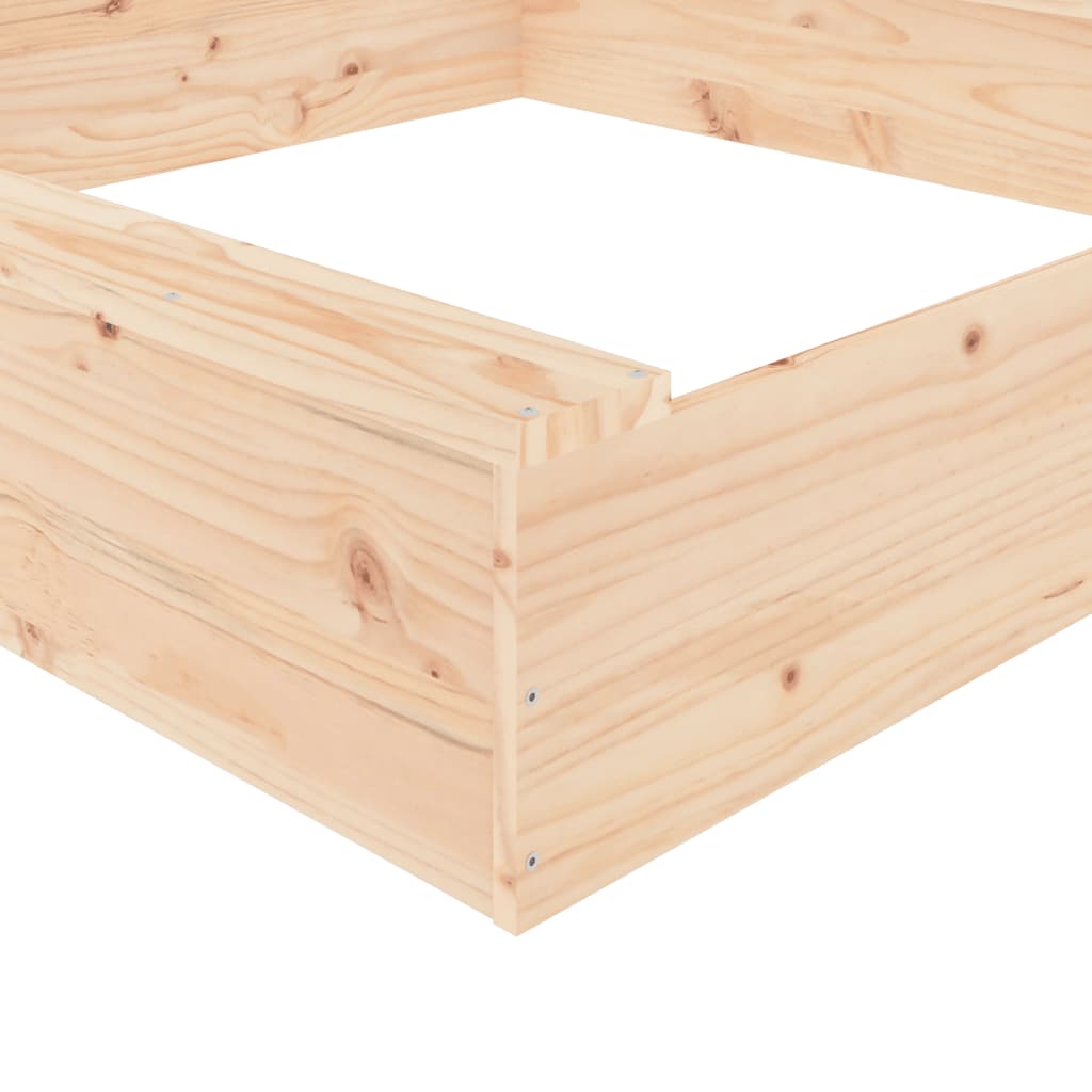 vidaXL Smėlio dėžė su sėdynėmis, pušies medienos masyvas, kvadratinė