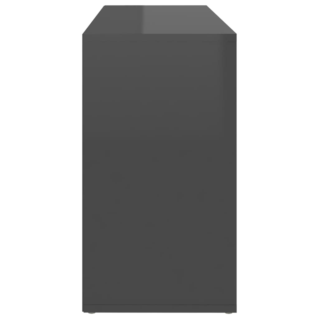 vidaXL Batų suoliukas, pilkos spalvos, 103x30x54,5cm, MDP, blizgus