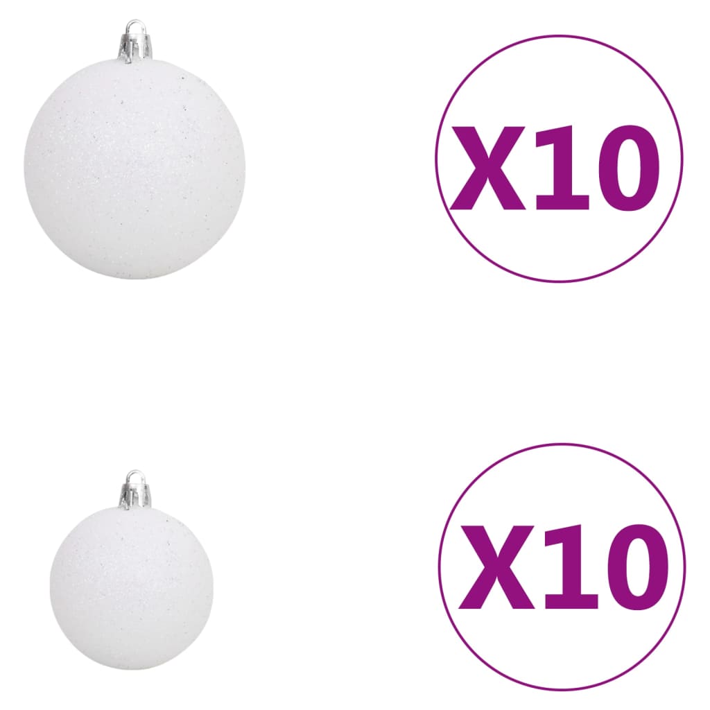 vidaXL Kalėdų eglutė su šarnyrinėmis šakomis/LED/žaisliukais, 180cm