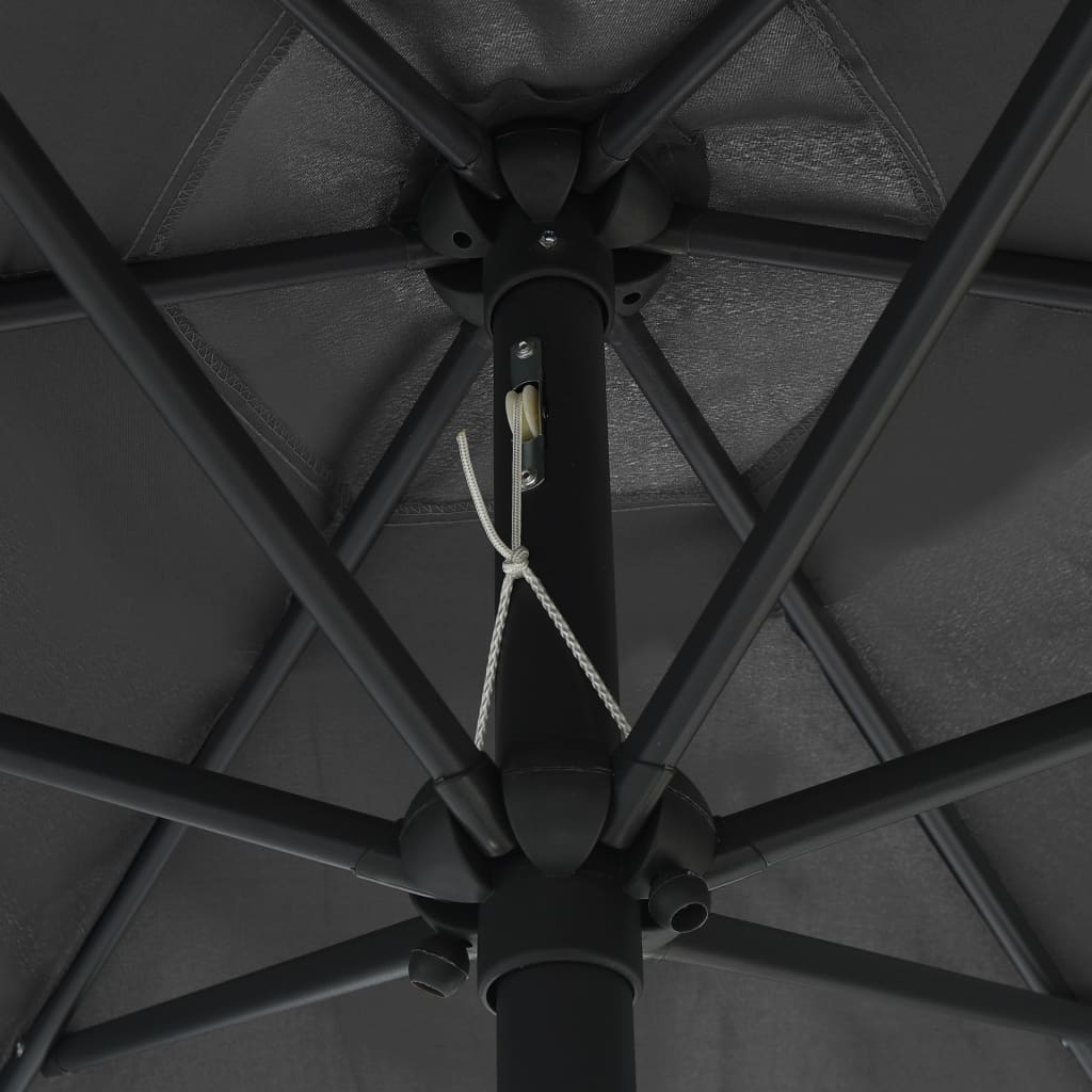vidaXL Lauko skėtis su aliuminio stulpu, antracito spalvos, 270x246cm