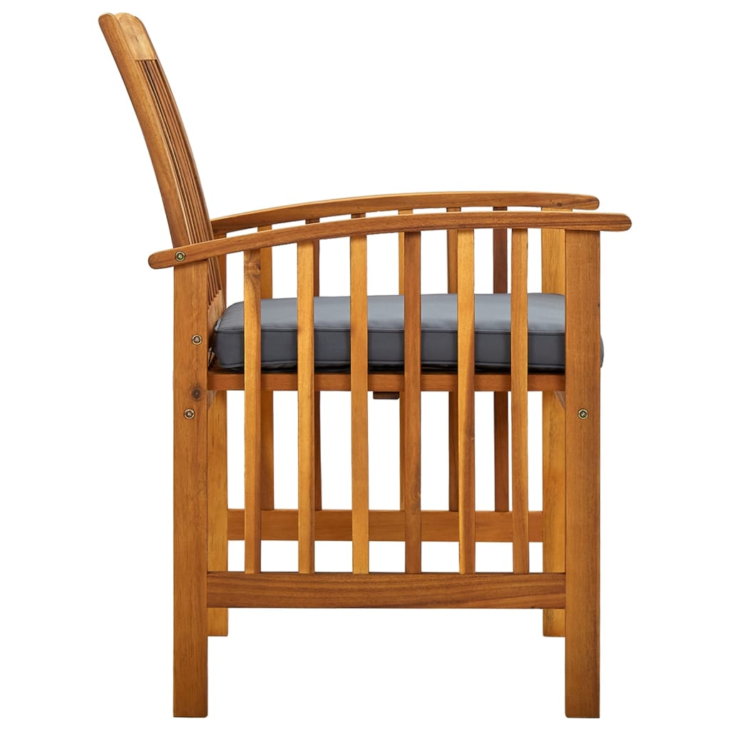 vidaXL Sodo valgomojo kėdės su pagalvėlėmis, 4vnt., akacijos masyvas