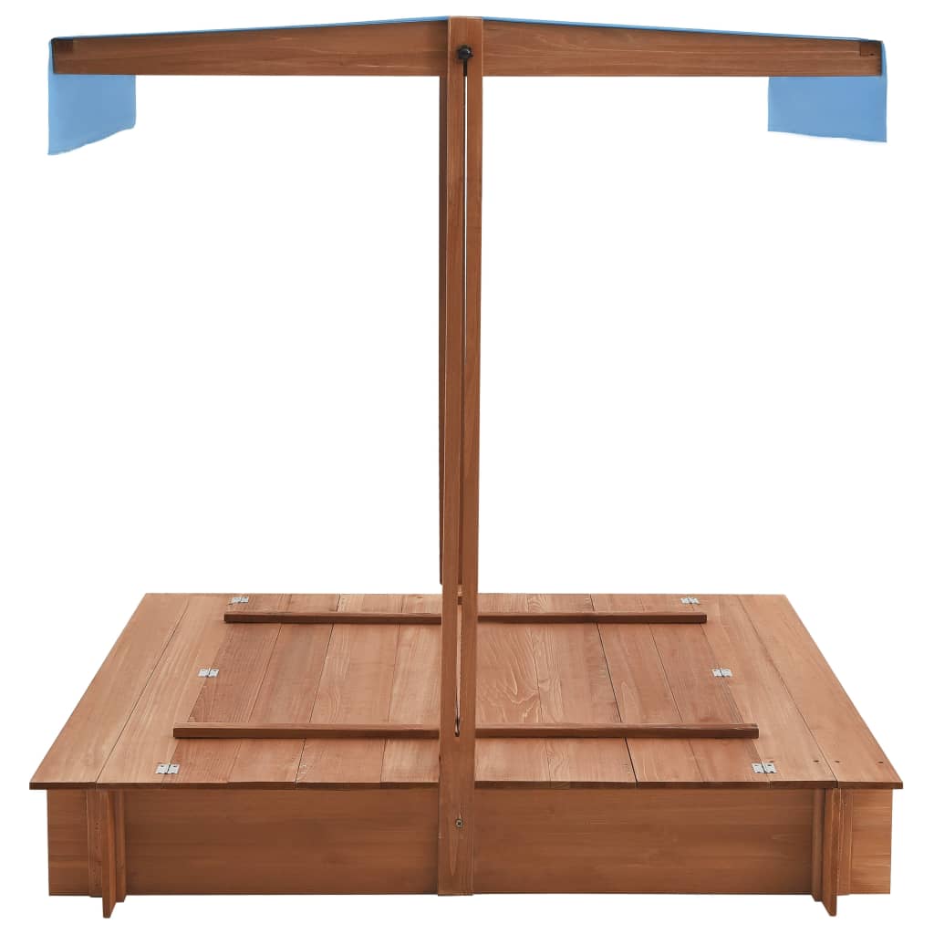 vidaXL Smėlio dėžė su stogeliu, 122x120x123cm, eglės mediena