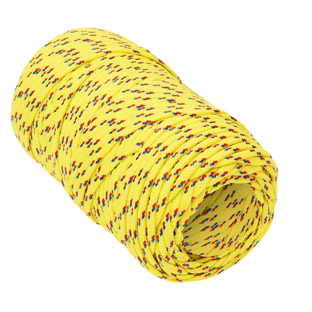 vidaXL Valties virvė, geltonos spalvos, 2mm, 250m, polipropilenas