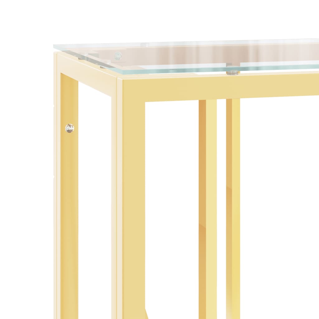 vidaXL Konsolinis staliukas, 110x30x70cm, nerūdijantis plienas/stiklas