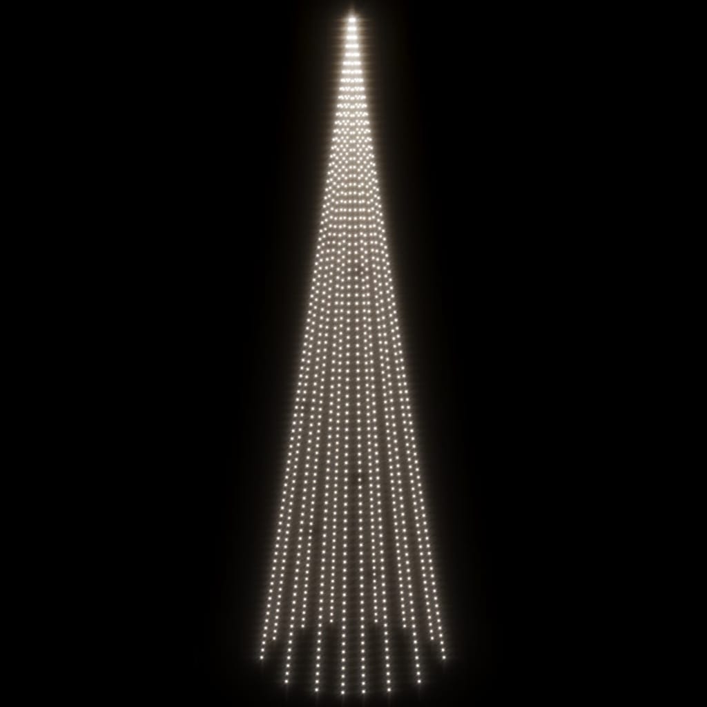 vidaXL Kalėdų eglutė ant vėliavos stiebo, 800cm, 1134 šaltos LED