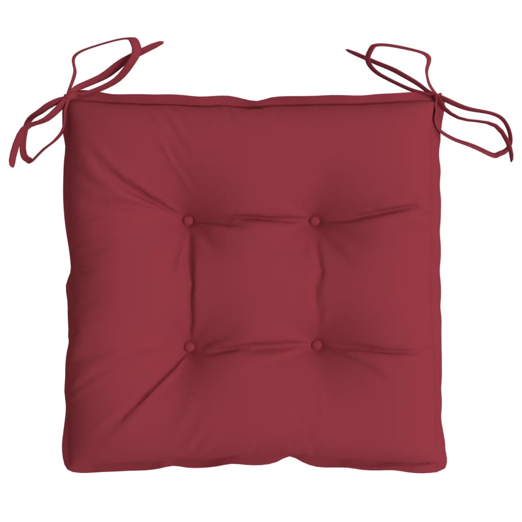 vidaXL Kėdės pagalvėlės, 2vnt., vyno, 40x40x7cm, oksfordo audinys
