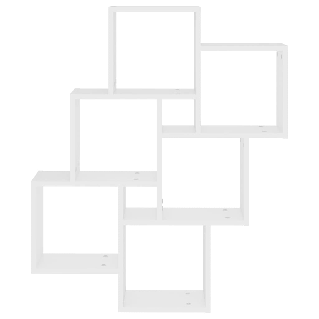 vidaXL Sieninė lentyna, balta, 78x15x93cm, MDP, kubo formos