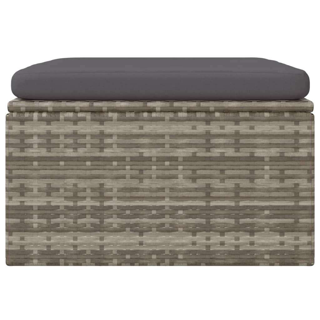 vidaXL Sodo pakoja su pagalvėle, pilka, 55x55x30cm, poliratanas