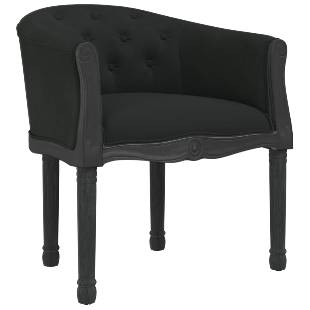 vidaXL Valgomojo kėdė, juodos spalvos, aksomas