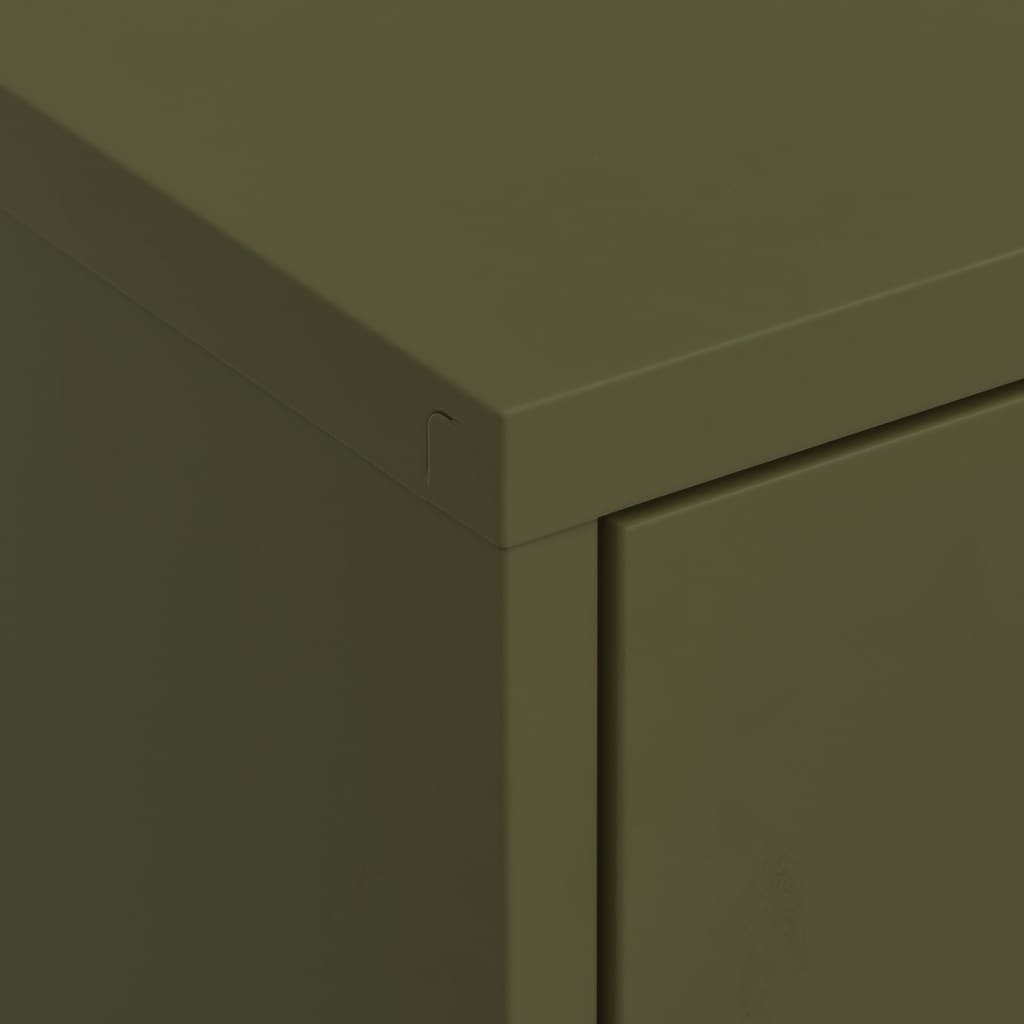 vidaXL Sandėliavimo spintelė, alyvuogių žalia, 80x35x101,5cm, plienas